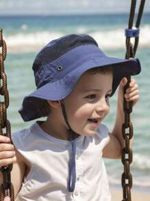 1pc Children's Breathable Mesh Sunshade Bucket Hat For Outdoor Activities In Summer