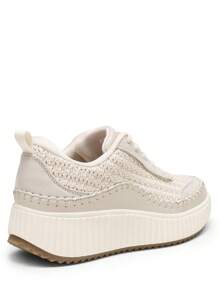 Women Platform Casual Sneakers Thick-Sole Woven Style Fashion Comfortable Wedge Sneakers Autumn Winter Outdoor Sport Shoes - Đá sa thạch đan - Xem 9