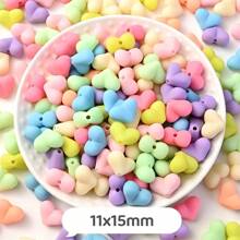 30 顆 10x11 毫米彩色霧面心形珠壓克力間隔珠寶珠適合 Diy 製作手鍊項鍊耳環手工用品 - 彩色 - 查看 23