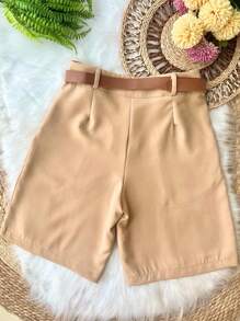 Women Shorts - 卡其色 - 查看 2