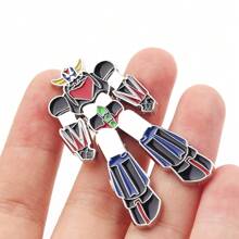 1 Pc Cartoon Personalized Creative Robot Shape Alloy Brooch Character Metal Badge Clothing Bag Accessories Decorative Enamel Badge - Star - View 2