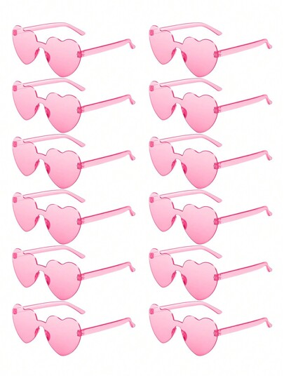 1/6/12/20 pares de gafas con forma de corazón de color caramelo, sin montura, divertidas gafas con forma de corazón para mujeres, hombres y fiestas