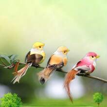 1/12pcs Artificial Bird Decoration Simulation Craft, Garden Home Decor, Garden Decor, Home Decor, Holiday Decor, Room Decor - Multicolor - View 6