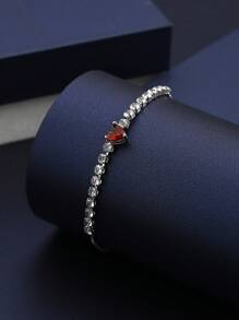 1 pieza Brazalete expandible con forma de corazón de cobre, regalo para el Día de San Valentín, para mamá, para el Día de la Madre