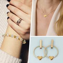 400pcs Heart Shaped Diy Jewelry Making Beads For Bracelets, Necklaces, Earrings, Keychains, Anklets, Cell Phone Charm, Birthday Party Decor Or Gifts