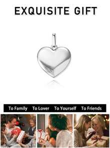 1件个性化照片手链吊坠，送给女性、母亲的礼物，照片项链吊坠，照片脚链吊坠，心形/圆形吊坠珠子，送给女儿、女友、妻子、闺蜜的礼物，情人节、新年礼物，魅力十足 - 銀色 - 查看 11