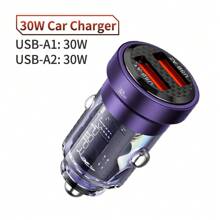 Toocki USB C汽車充電器 快充30W QC 4.0 3.0 Type C PD 快速充電，適用於14 13 Pro Max小米三星紅米 - 紫色 - 查看 1