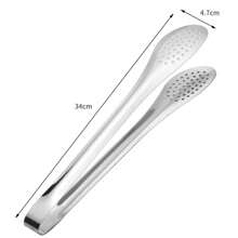 1pc Stainless Steel Food Tongs, Kitchen Bbq Buffet Salad Meat Bread Tongs For Commercial Use - Silver - View 7