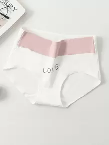 Juego de 4 bragas de mujer de cintura alta con estampado de corazón, suaves y transpirables, cómodos, con talla grande