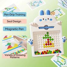 兔子磁力畫板玩具，磁力畫板附筆，教育學習玩具聖誕理想禮物、復活節禮物