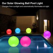 1pc/2pcs Solar Floating Pool Lights - Remote-Controlled Solar Color-Changing 15-Inch Balls Float Or Hang In The Pool Garden Backyard Pond Party Decorations - Inflatable And Waterproof,Pool Toys Suitable For Pool Games,Pool Party,Adult Party Games Suitable For Halloween/Christmas/Thanksgiving