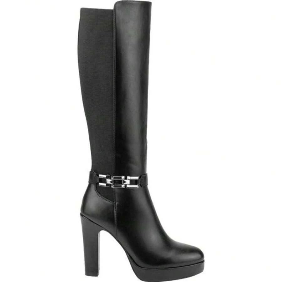Botas de vestir de tubo alto con plataforma, mod. 1087828 - Negro - Ver 1