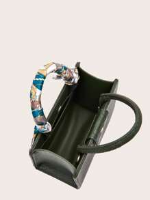 1 件蛇皮蝴蝶结装饰优雅女士手提包，适合日常使用和节日礼物