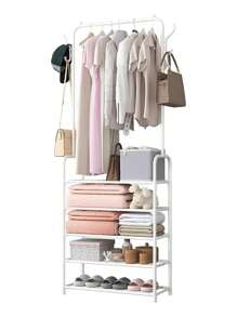 Ropero Rack Armable Perchero Organizador Ropa Multifuncion FHM_RP-02DP - Blanco - Ver 1