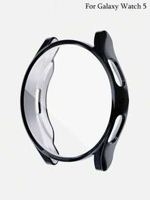 1pc Unisex Black Fashionable Soft TPU Full Coverage Anti-Scratch Electroplated Smartwatch Case And Screen Protector, Compatible With Samsung Watch 40mm/44mm, Compatible With Samsung Galaxy Watch 4/5/6/7, Smartwatch Case Accessory Shock-Proof Protective Cover