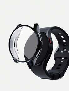 1pc Unisex Black Fashionable Soft TPU Full Coverage Anti-Scratch Electroplated Smartwatch Case And Screen Protector, Compatible With Samsung Watch 40mm/44mm, Compatible With Samsung Galaxy Watch 4/5/6/7, Smartwatch Case Accessory Shock-Proof Protective Cover