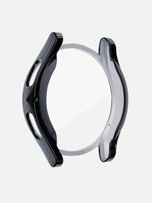 1pc Unisex Black Fashionable Soft TPU Full Coverage Anti-Scratch Electroplated Smartwatch Case And Screen Protector, Compatible With Samsung Watch 40mm/44mm, Compatible With Samsung Galaxy Watch 4/5/6/7, Smartwatch Case Accessory Shock-Proof Protective Cover