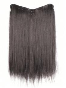 20/24/28 Inch Clip In Straight Hair Extensions 4 Clips V-Shap Synthetic Hairpiece For Women Heat Resistant Hair Extension Daily Use(Black-Brown) - Black Brown - View 6