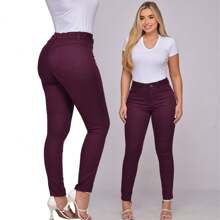 Scaraboto Women Jeans - 紅木色 - 查看 1