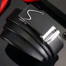 1條男士商務/派對多色扣帶PVC荔枝紋皮帶工作 - 彩色 - 查看 1