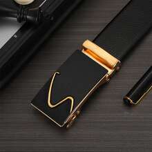 1條男士商務/派對多色扣帶PVC荔枝紋皮帶工作 - 彩色 - 查看 5