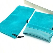Étui à lunettes et pochette en tissu doux coloré, sac à cordon style frais, sac en tissu compact et portable pour le rangement des lunettes et des bijoux. Accessoires de lunettes pour femmes - Multicolore - Voir 18
