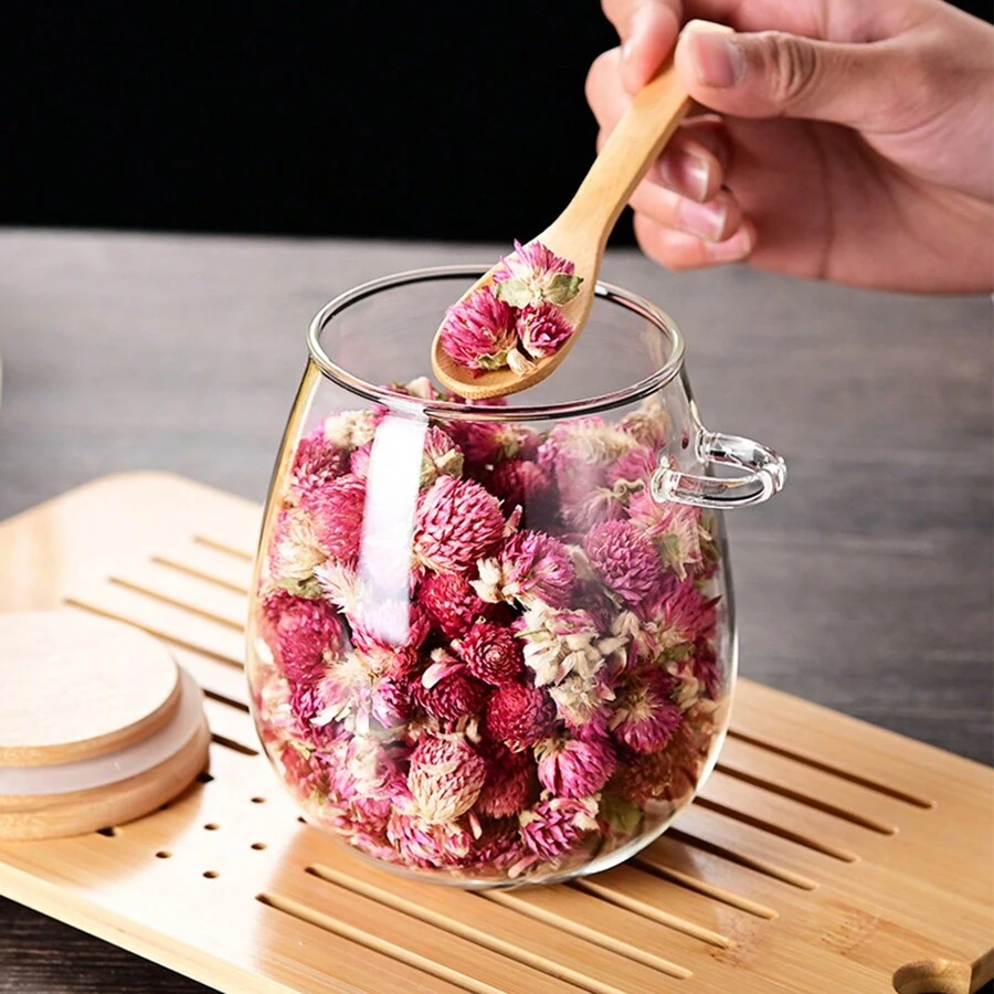 【中型600ml附木匙】玻璃食物收納罐糖罐茶罐附密閉蓋帶湯匙大容量透明玻璃穀物零食收納密封罐附湯匙蓋茶葉儲槽收納罐 - 無色 - 查看 1