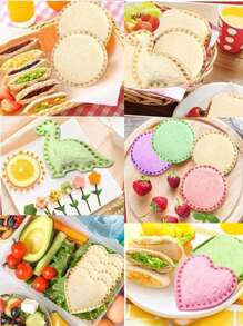 Conjunto de 1/5 cortadores de sándwich de acero inoxidable, sellador de sándwich y desmigajador, cortador de galletas con formas lindas de estrella, dinosaurio, corazón, oso, cuadrado y redondo, herramienta de fabricante de sándwiches de bolsillo, ideal para preparar almuerzos para el regreso a clases
