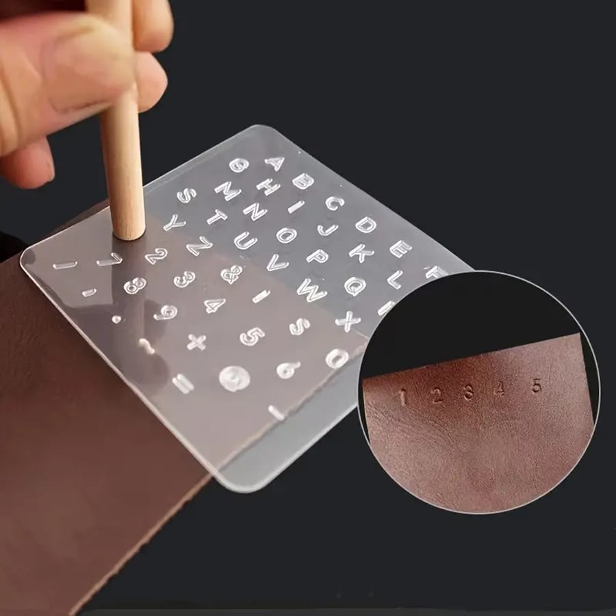 3pcs Handmade Leather Printing Plastic Transparent Letter Stamp