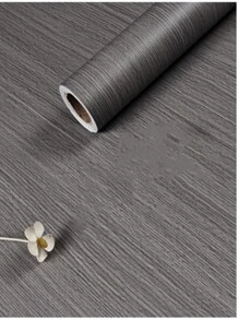 1 卷防水木质乙烯基壁纸自粘壁纸门柜桌面现代家具装饰墙纸 - 淺灰色 - 查看 2