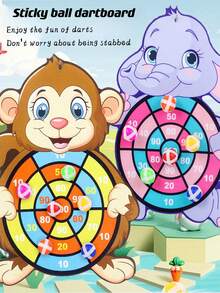 Dartboard & Sticky Ball Target Game, Indoor/Outdoor Family Interaction Toy, Random Style - Multicolor - View 2