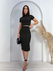 Women Two-piece Outfits - Black - View 4