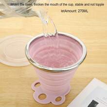 1只/個可攜式矽膠折疊杯,糖果色,適用於旅行戶外運動,可伸縮漱口杯 - 彩色 - 查看 5