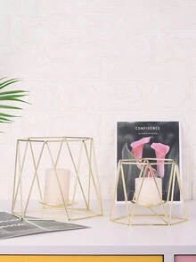 1 件北歐風格金色燭台,鐵藝浪漫香氛燭台,簡約歐式裝飾,金屬蠟燭杯架 - 金色 - 查看 4