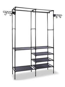 FOUND HOME Rack Perchero Piso Closet Armable Organizador Ropa Colgador RP-03 - Negro - Ver 5