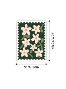 120pcs/Pack Floral Postage Stamp Shaped Thank You Stickers, For Sealing Gift Box, Bakery Cake Package Sealing, Packaging Labels Back To School - Multicolor - View 5