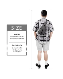 WATERFLY Crossbody Sling Bag Men Women Anti Theft Backpack For Traveling Chest Shoulder Bag - 灰色 - 查看 5