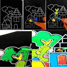 1/10/20 pezzi Set di giocattoli fai-da-te per disegno a graffio per bambini, carta da graffio 13x9,8 cm con carta per pittura magica, bacchetta e stilo in legno, giocattolo creativo per colorare per bambini, artesanato e arti per bambini, kit d'arte a graffio, giocattoli per bambini>kit di pittura fai-da-te, diamante arte per bambini, arti e mestieri, arti e mestieri per bambini, bricolage per bambini