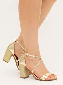 Women Heeled Sandals - Vàng - Xem 1