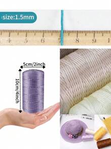 2入組冰麻尼龍線,尼龍100％的鉤織線,手織線,適用於編織夏季太陽帽,鞋子,坐墊。每盤3.53盎司,寬度1.5毫米 - 49*2pc - 查看 3