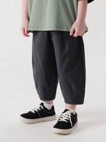 MARC&JANIE Pantalon à la forme de carotte décontracté et ample pour garçon jeune, printemps