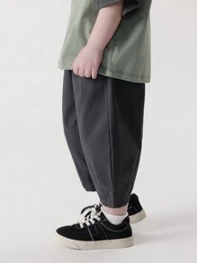 MARC&JANIE Pantalon à la forme de carotte décontracté et ample pour garçon jeune, printemps