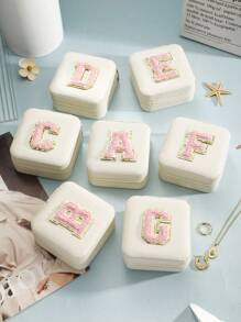 1pc Simple Alphabet Series Jewelry Storage Box For Rings, Necklaces, Earrings - Green - View 12