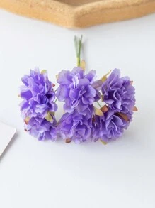 1件（6朵花头）人造迷你康乃馨字母花束，DIY花束，花环材料，糖果盒装饰，家居婚礼装饰，新娘腕花，胸花，头饰材料，新年装饰，生日派对蛋糕装饰，情人节，毕业礼物 - 淡紫色 - 查看 4