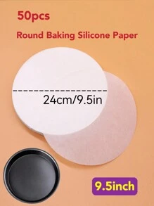 50入組實色羊皮紙烤箱空氣炸鍋墊，煎炸食品無脂，烤盤無油穀 - 白色 - 查看 6