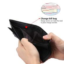 Męski jednolity kolor mały portfel na karty kredytowe mały portfel z okienkiem na dowód osobisty składany na pół dla nauczycieli, prezent dla mężczyzn, biznesowy portfel młodzieżowy z wieloma przegródkami na karty kredytowe męski ultracienki przenośny biały kołnierzyk, odpowiedni dla studentów college'u, praca, biznes, dojazdy do pracy, biuro duża pojemność wiele przegródek na karty, styl biznesowy casual, prezent urodzinowy, prezent na ukończenie szkoły, prezent na dzień ojca