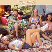 1 件 6/8/10 英寸手持铃鼓，单排铃铛伴奏奥尔夫打击乐器，适用于 Ktv、派对氛围节日礼物（不含鼓槌），铃鼓，鼓槌，鼓槌 - 彩色 - 查看 8