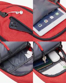 WATERFLY Sling plecak na ramię, regulowany plecak, plecak turystyczny, klatka piersiowa dla mężczyzn i kobiet - Czerwony - Zobacz 3