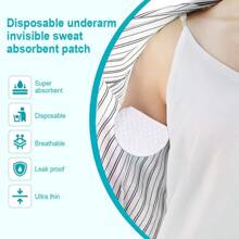 10pcs/30pcs/50pcs Disposable Underarm Sweat Pads, For Sports And Outdoors - White - View 2