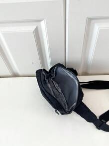 1pc Solid Color Corduroy Fabric Fashionable And Versatile Sporty Casual Men's Mini Chest Bag Crossbody Sling Shoulder Waist Vacation Holiday Gym Bicycle Stuff School Purse Storage Bag Rider Bag Black Bag Hiking Student Large Capacity Multi-Functional Portable Travel Christmas Thanksgiving Gifts Side Bags Satchel Bag Leather Bag Hobo Hip Bag Summer Pouch Belt Bag For Men Running Accessories Festival Phone Bag - Black - View 4